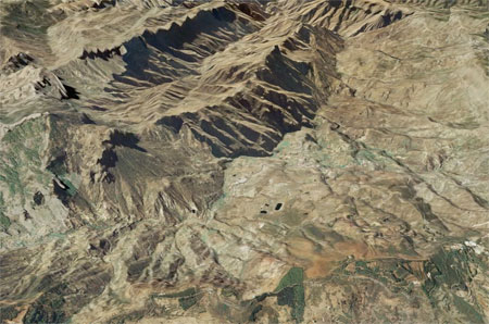 Topography of Gran Canaria in the center of the Island