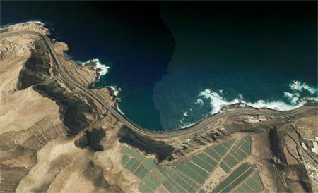Aerial view, of Giles, paragliding area and take off