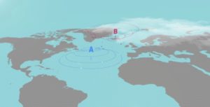 Graphic of the anticyclone system in Azores